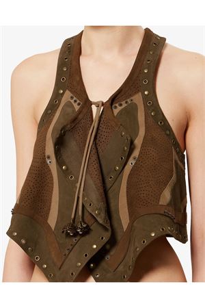 Gilet Kelby Senza Maniche Asimmetrico In Patchwork ISABEL MARANT | GI0091FAD2E04I50BZ